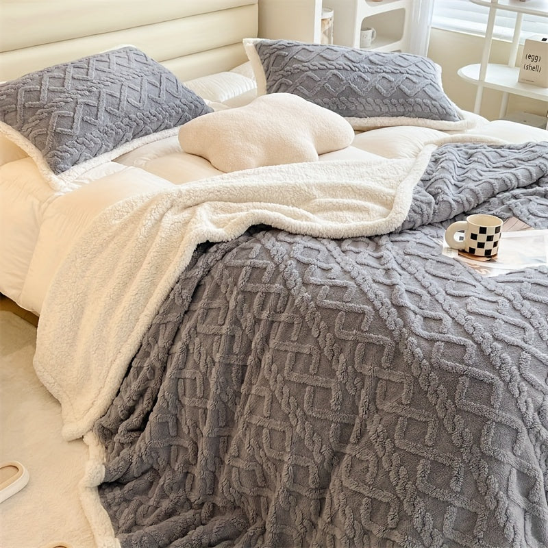 Cozy Soft Plush Reversible Winter Blanket