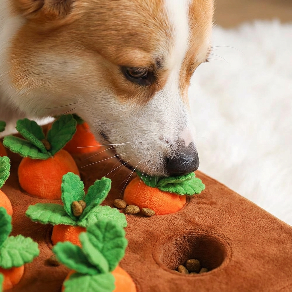 Fun Orange Plush Dog Play Toy