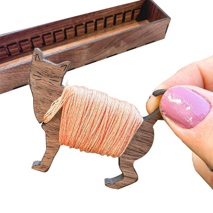 Wooden Bunny Sewing Thread Holder 16 Piece Set