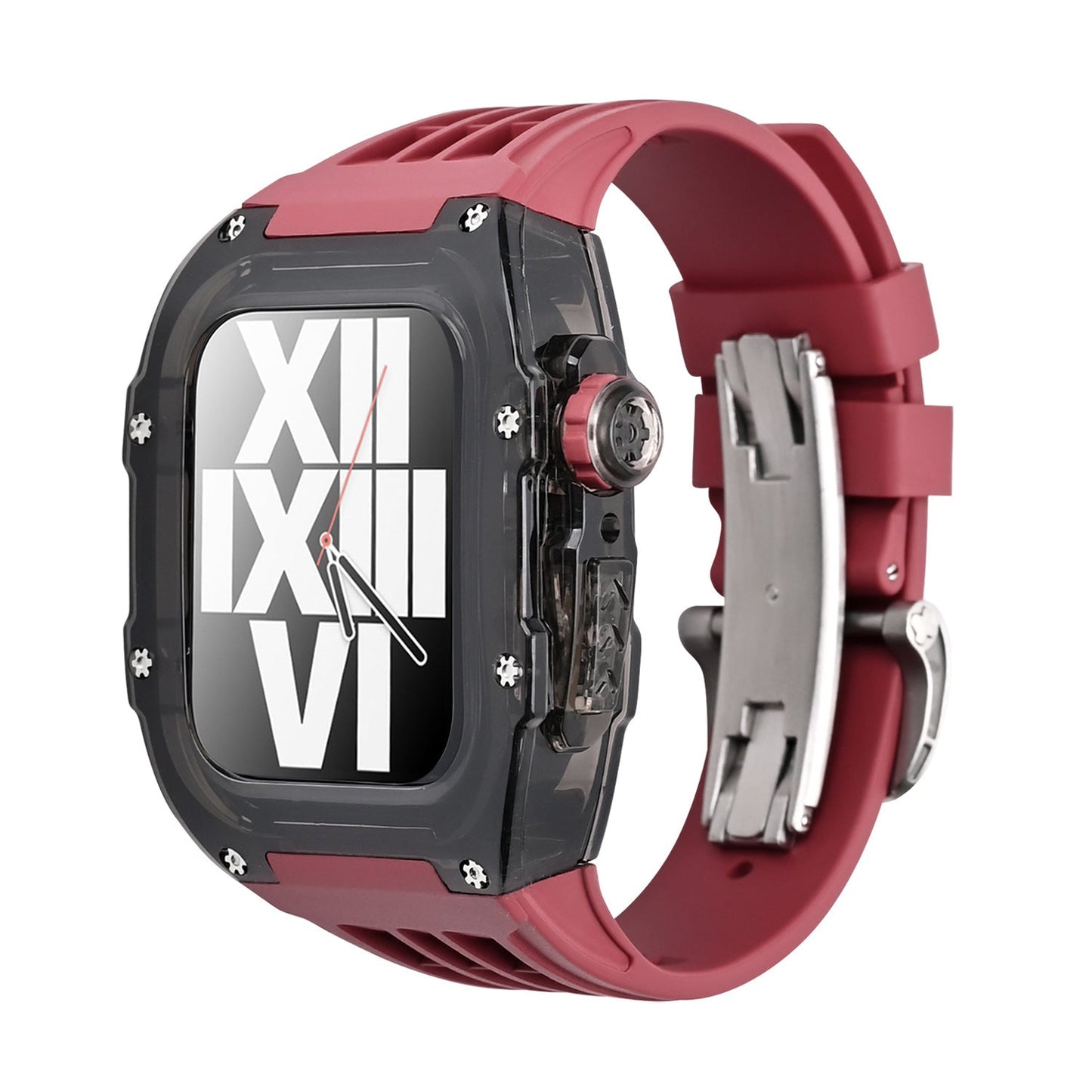 Black Rubber Strap Kit For Apple Watch