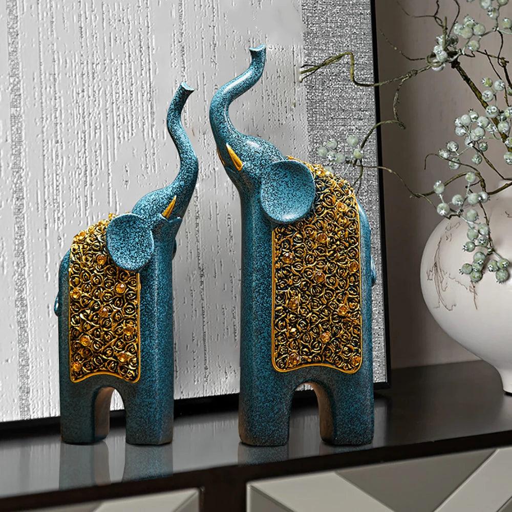 Classic Elephant Statue Pair Home Decoration - Luxicro