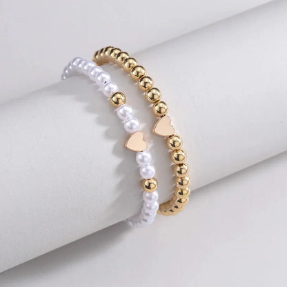 Beautiful Gold and Crystal Heart Charm Bracelet