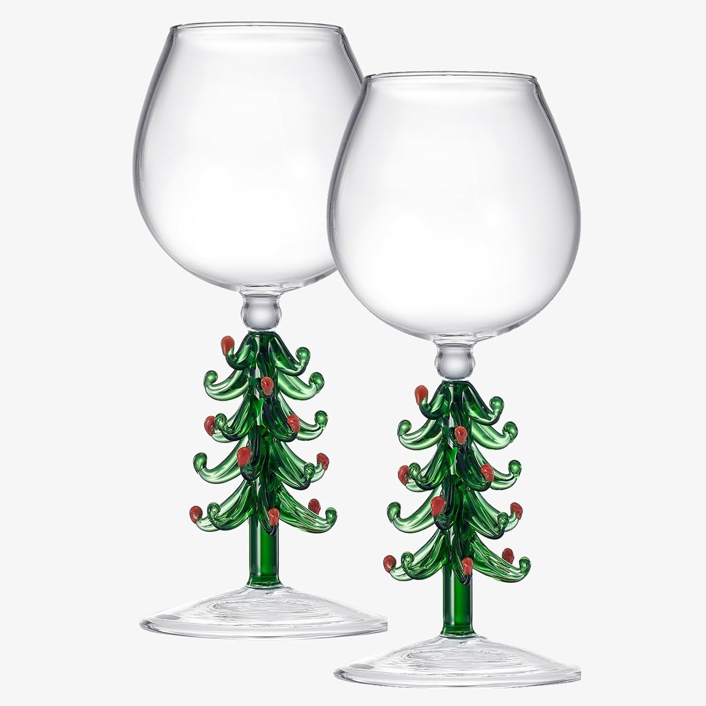 Sparkling Holiday Red Wine Glass - 10oz - Luxicro