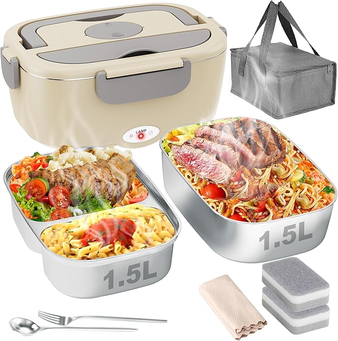 Compact Thermal Lunch Box with 2 Insulated Food Containers