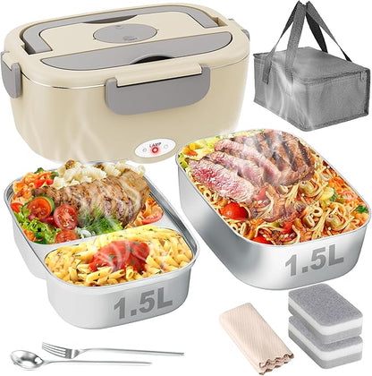 Compact Thermal Lunch Box with 2 Insulated Food Containers