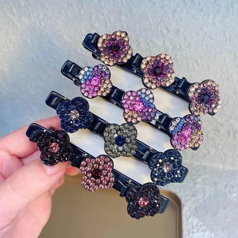 Simple Floral Hair Barrettes 4 Pack - Luxicro