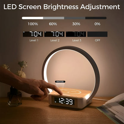 Wireless Charging Desk Lamp with Alarm Clock