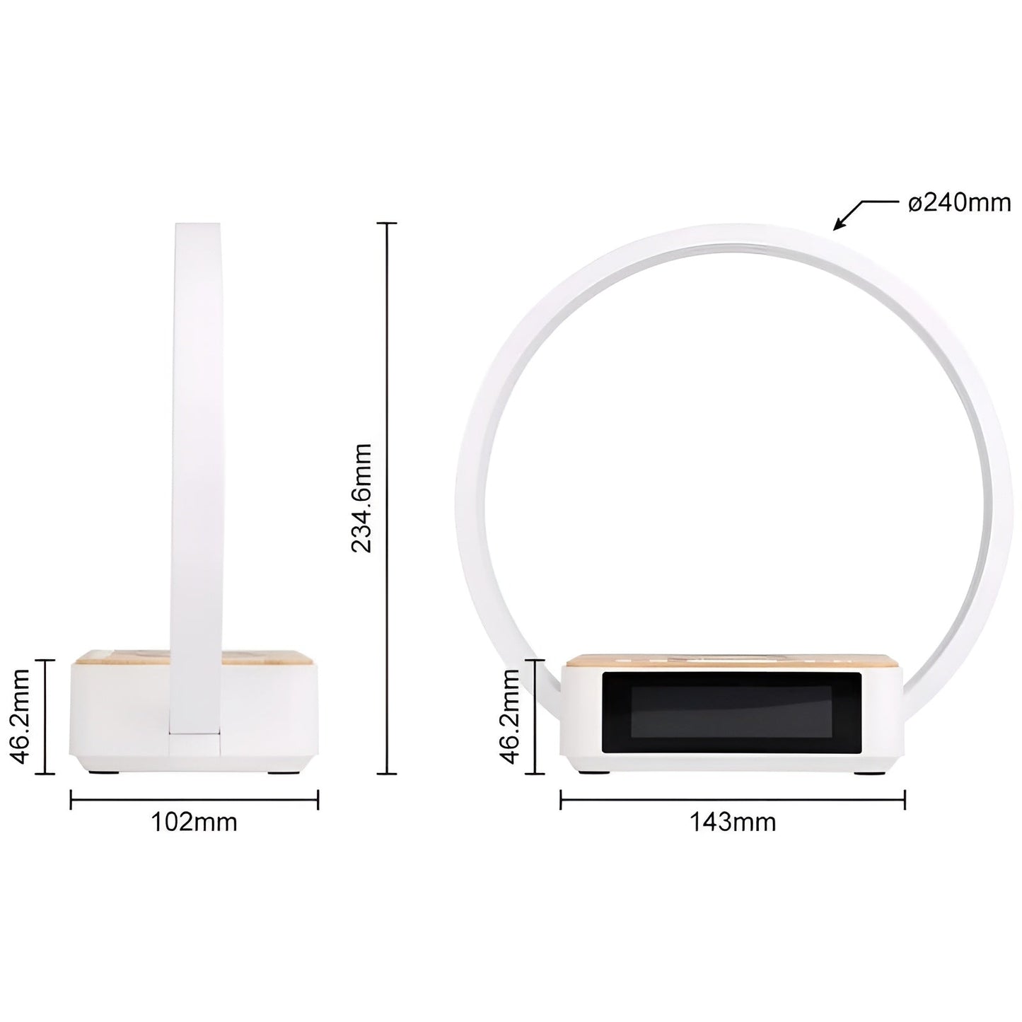 Wireless Charging Desk Lamp with Alarm Clock