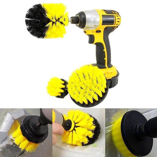 Tough Drill Brush Cleaner 3 Piece Tool Set - Luxicro