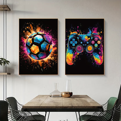 Vibrant Soccer Room Decor Sport Poster Prints - Luxicro