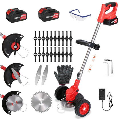 Compact Wireless Lawn Trimmer with Adjustable Blade Height
