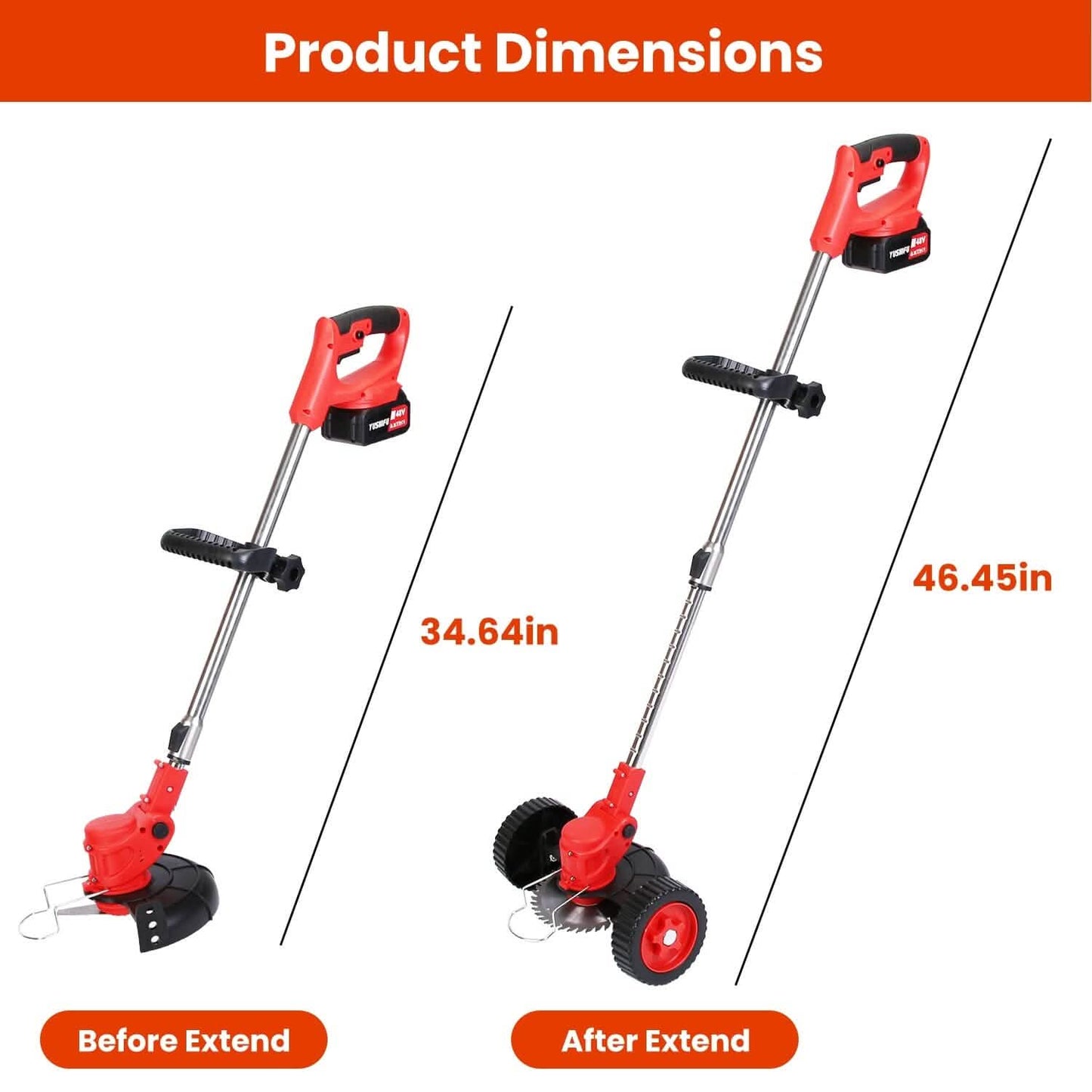 Compact Wireless Lawn Trimmer with Adjustable Blade Height