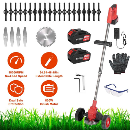 Compact Wireless Lawn Trimmer with Adjustable Blade Height