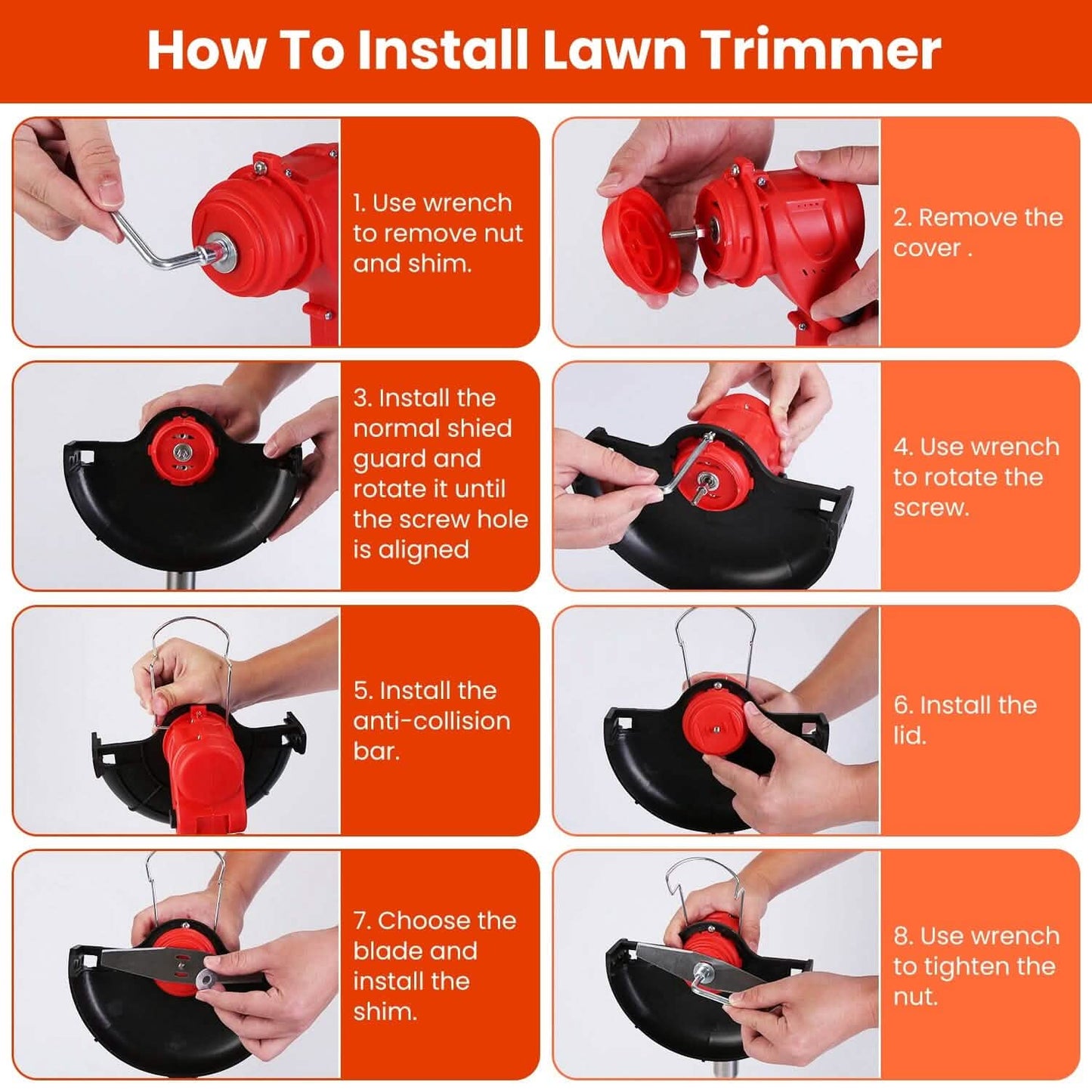 Compact Wireless Lawn Trimmer with Adjustable Blade Height
