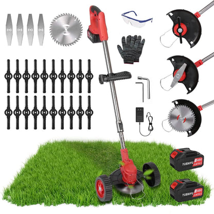 Compact Wireless Lawn Trimmer with Adjustable Blade Height