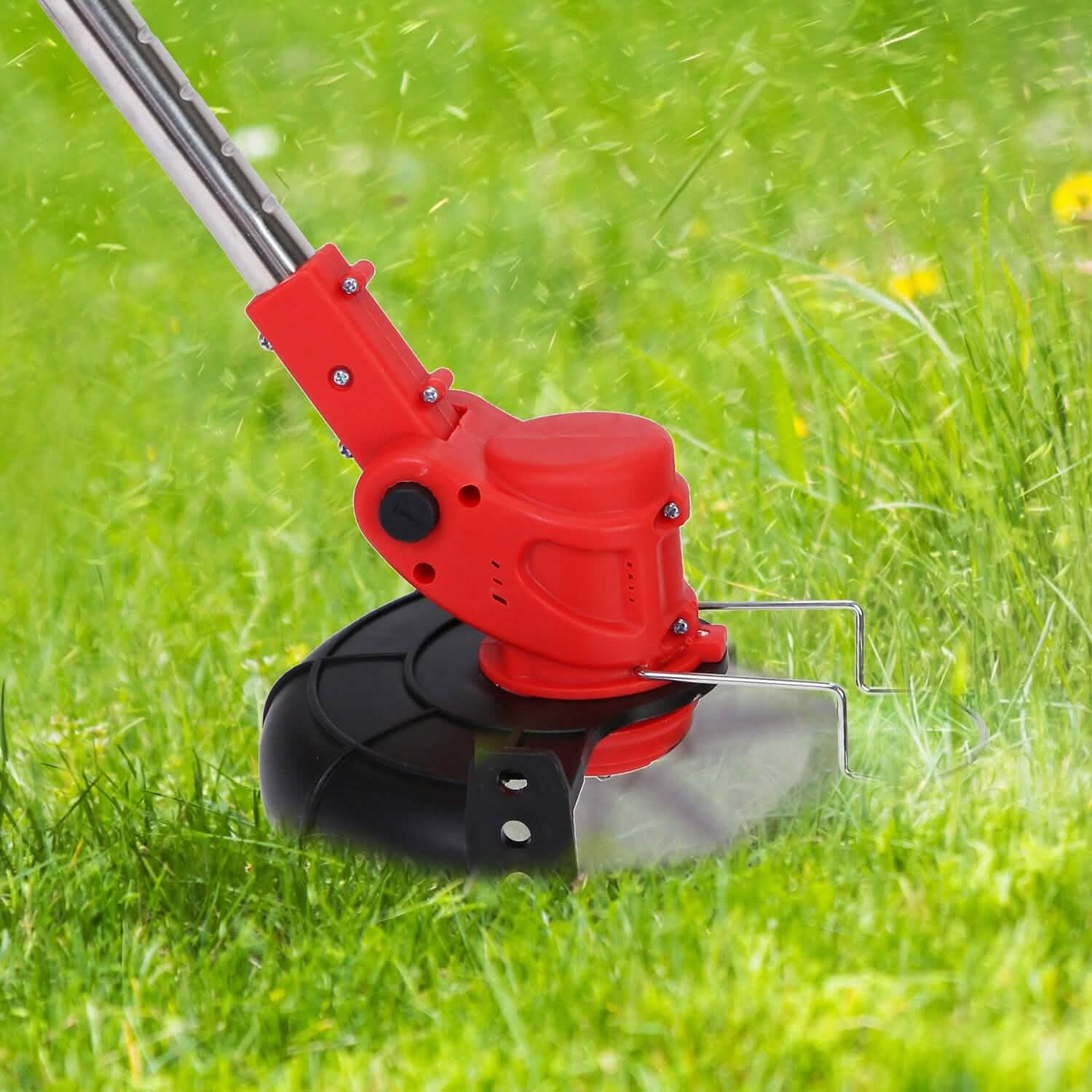 Cordless Rechargeable Lawn Mower with Wheels and Dual Power - Luxicro