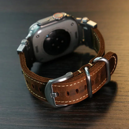 Rugged Genuine Leather Apple Watch Strap