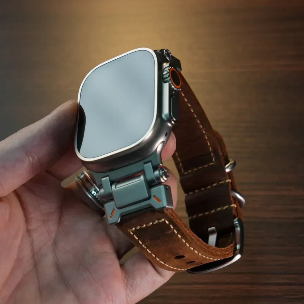 Rugged Genuine Leather Apple Watch Strap