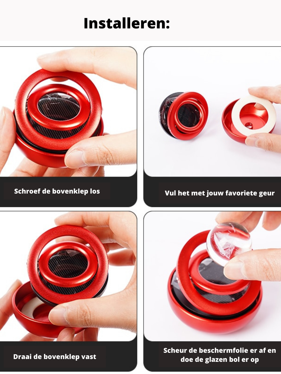 Premium Solar Car Air Freshener with 360° Scent