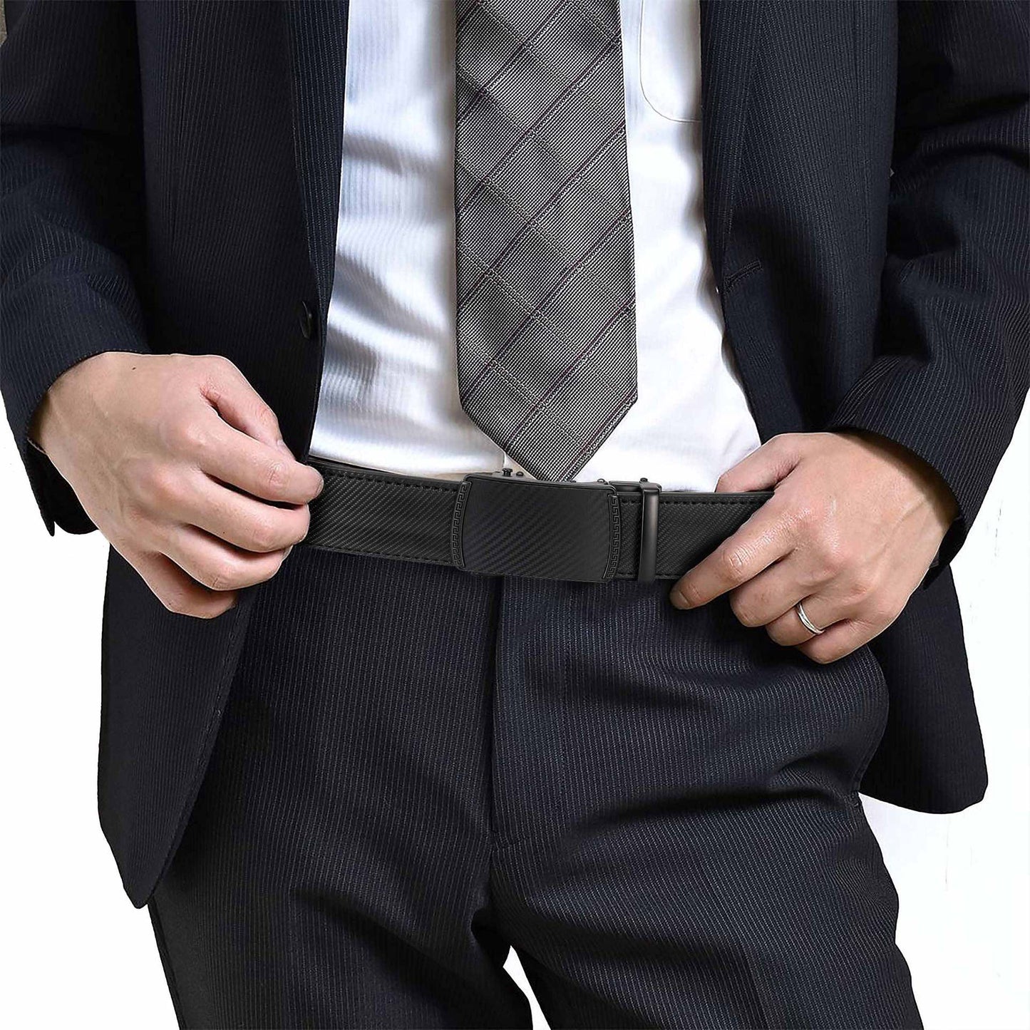 High Quality Adjustable Leather Belt With Silver Buckle