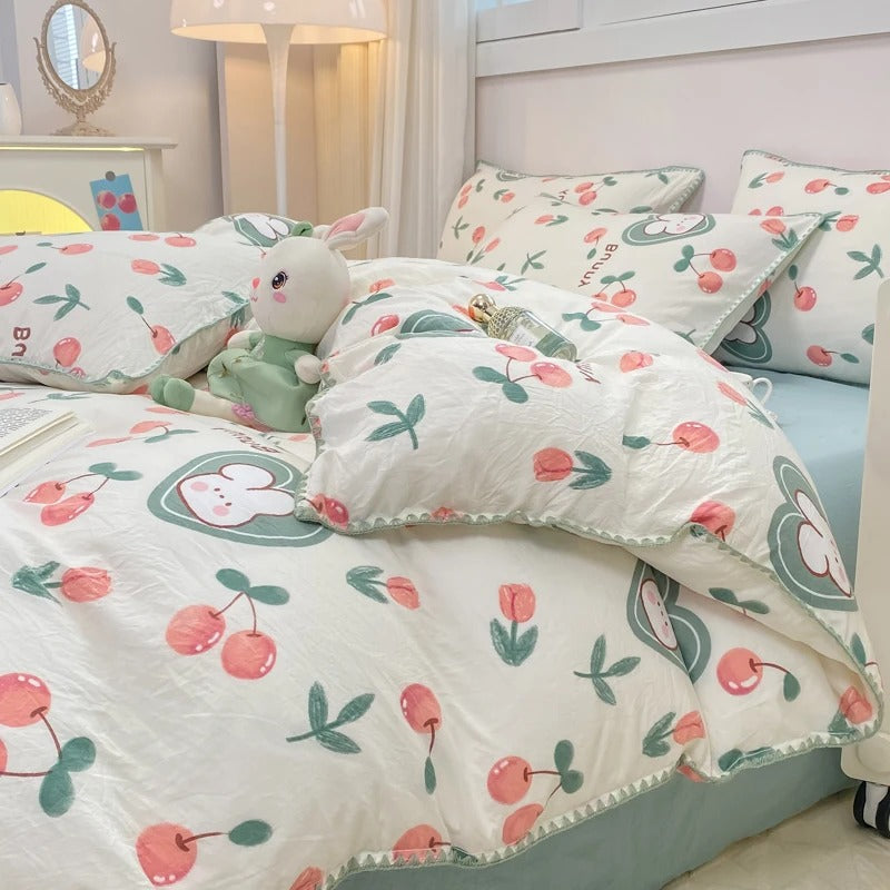 Beautiful Floral 4 Piece Bed Sheet Set