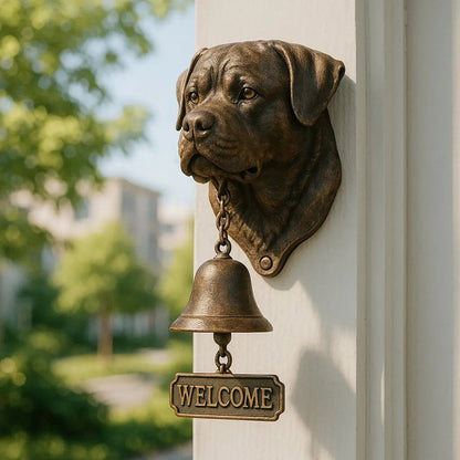 Traditional Bronze Wall Bell with Dog Design