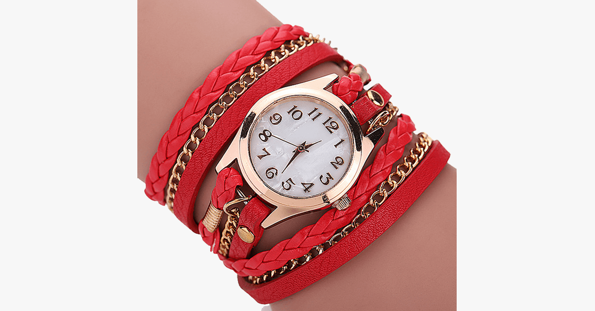 Luxury Gold Quartz Watch with Interchangeable Bands