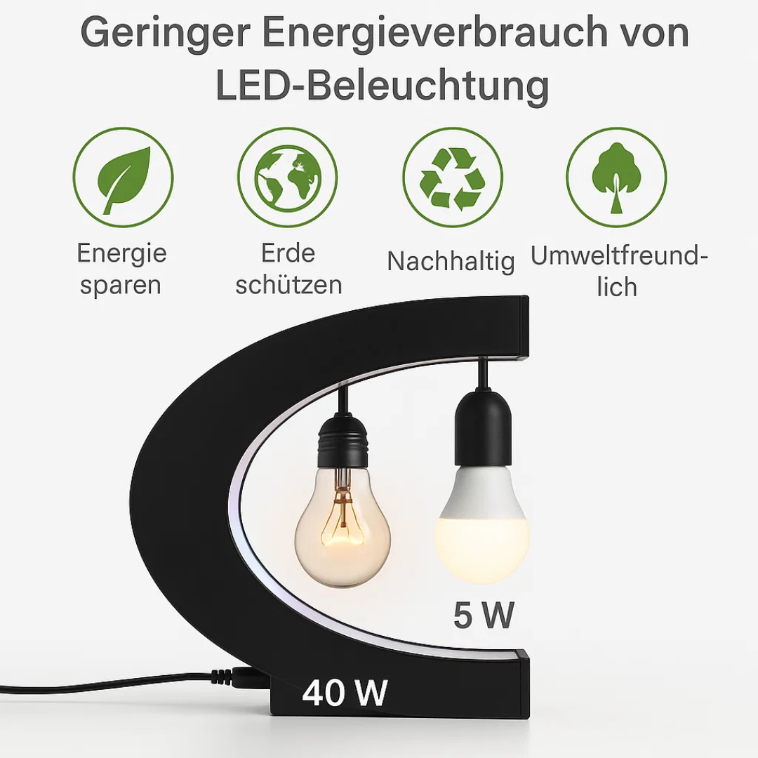 Sleek LED Globe Table Light with Metal Base