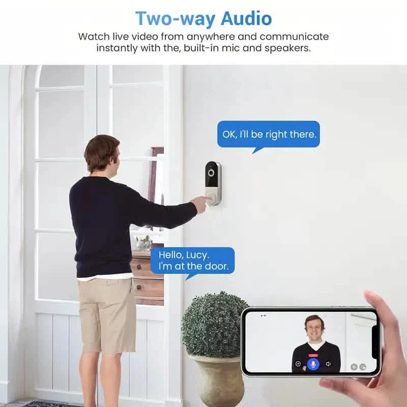 Wireless HD Security Doorbell with Night Vision
