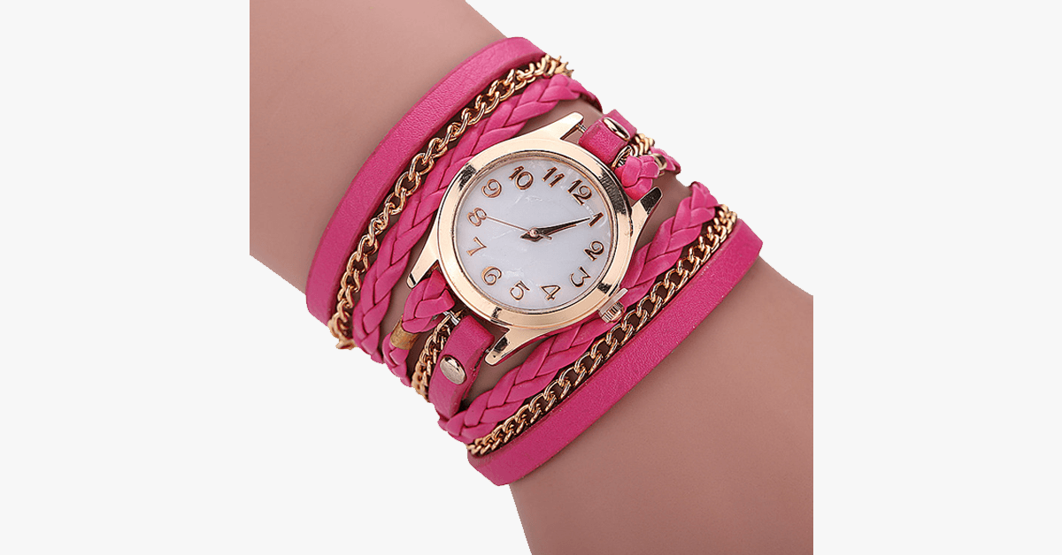 Luxury Gold Quartz Watch with Interchangeable Bands