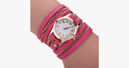 Luxury Gold Quartz Watch with Interchangeable Bands