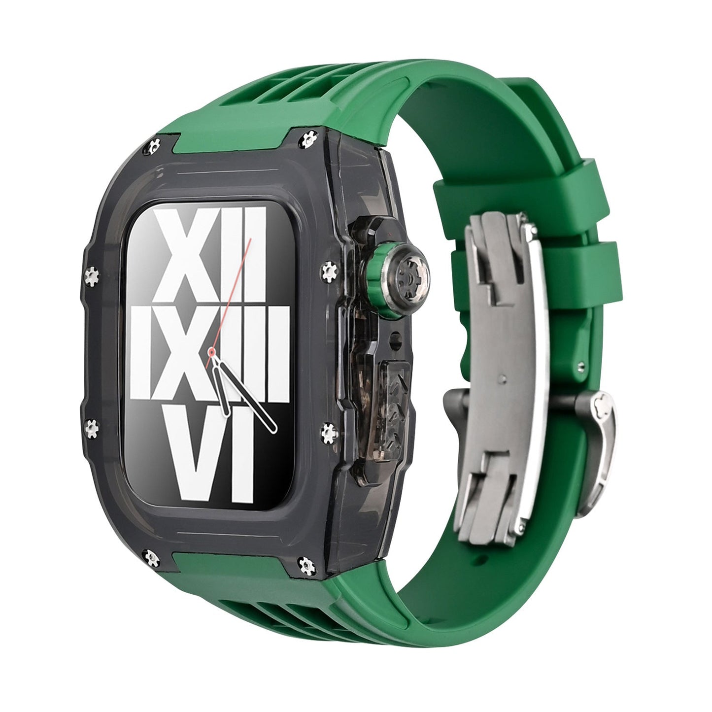Black Rubber Strap Kit For Apple Watch