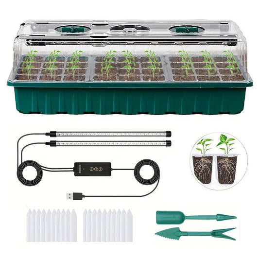 Complete Indoor Herb Garden Starter Kit with LED Grow Light - Luxicro
