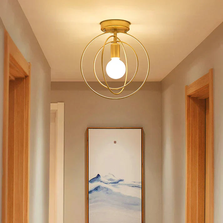 Elegant Round Gold Ceiling Lamp Fixture