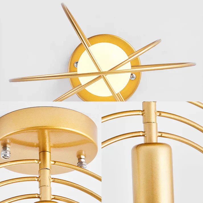 Elegant Round Gold Ceiling Lamp Fixture