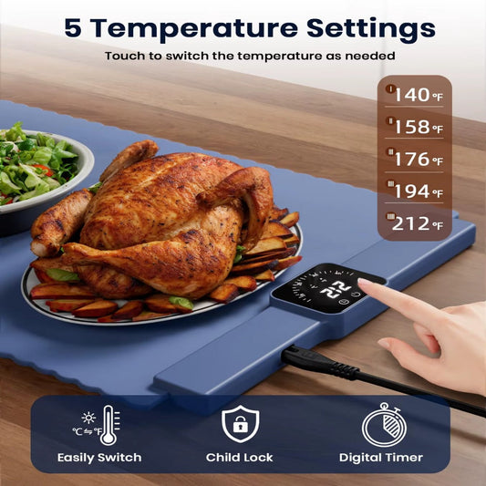 Compact Thermal Electric Food Warmer Tray - Luxicro