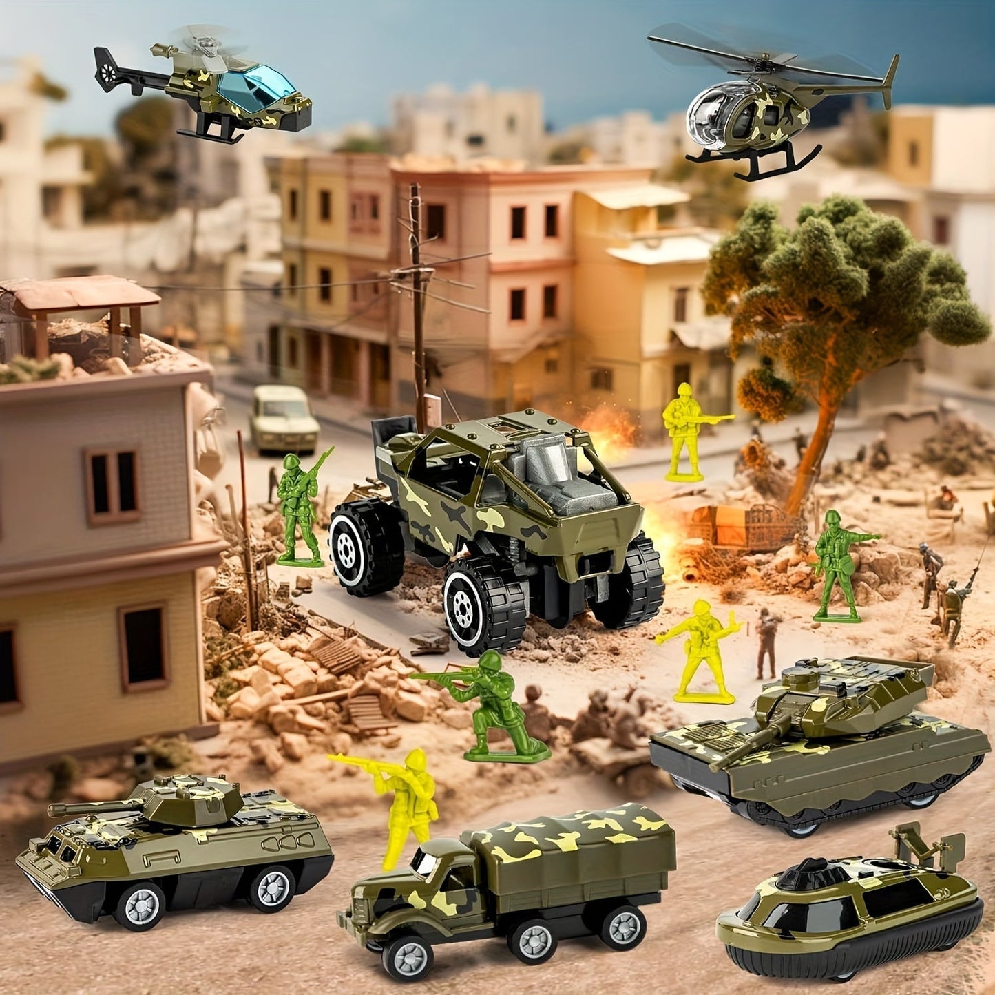 Ultimate Military Action Playset with 14 Vehicles