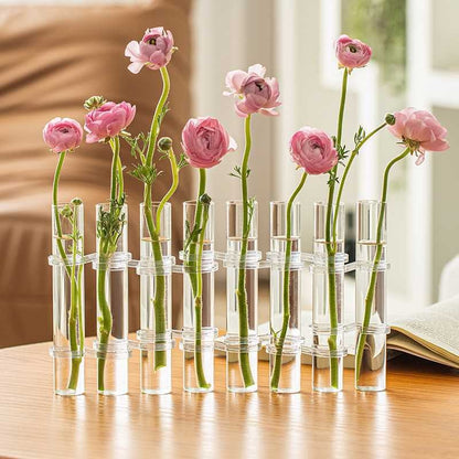 Flexible Flower Clear Glass Vase with Handles