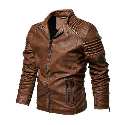 Classic Men's Faux Leather Biker Jacket