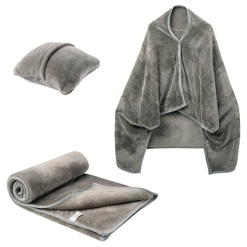 Cozy Portable Electric Travel Blanket with Pillow