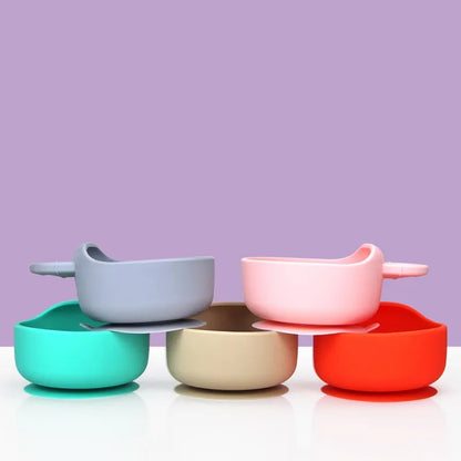 Soft Baby Feeding Bowl Set with Spoon and Suction Base
