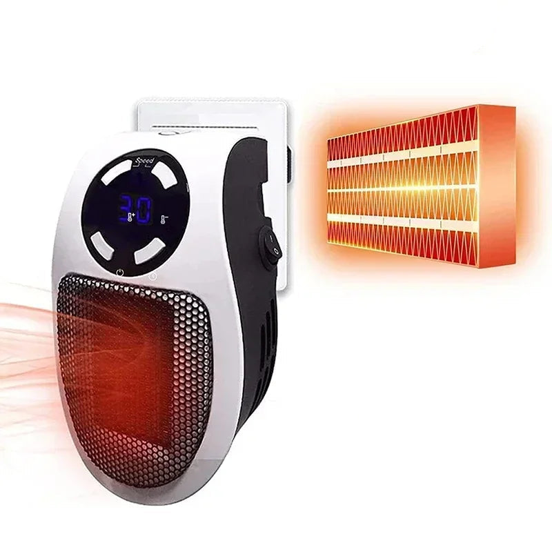 Compact Remote Control Space Heater with LED Screen - Luxicro