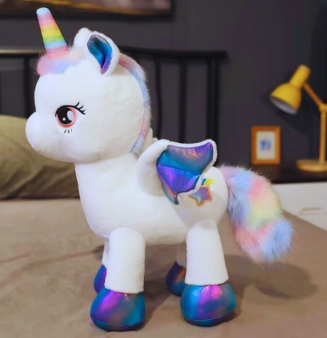 Bright Rainbow Plush Teddy Unicorn Toy