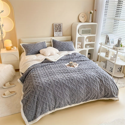 Cozy Soft Plush Reversible Winter Blanket