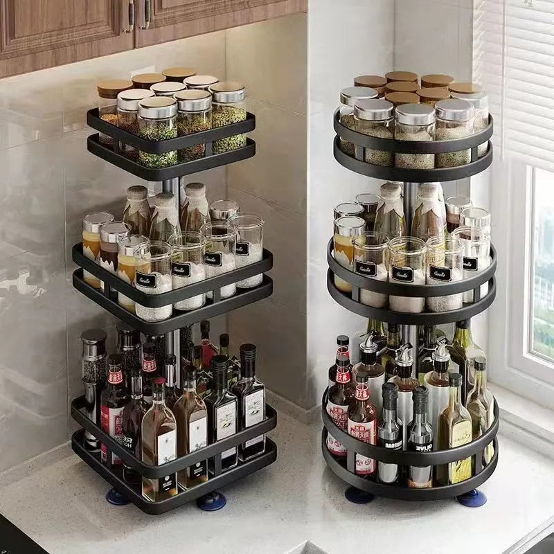 Adjustable 360 Rotating Shelf Storage Rack