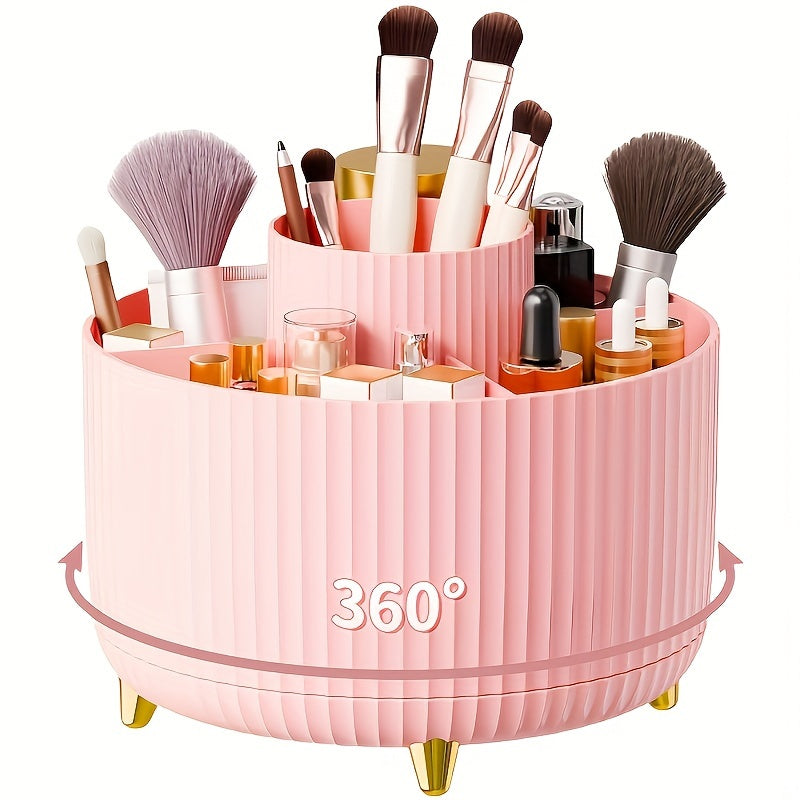 Rotating Makeup Storage 5 Compartment Cosmetic Holder