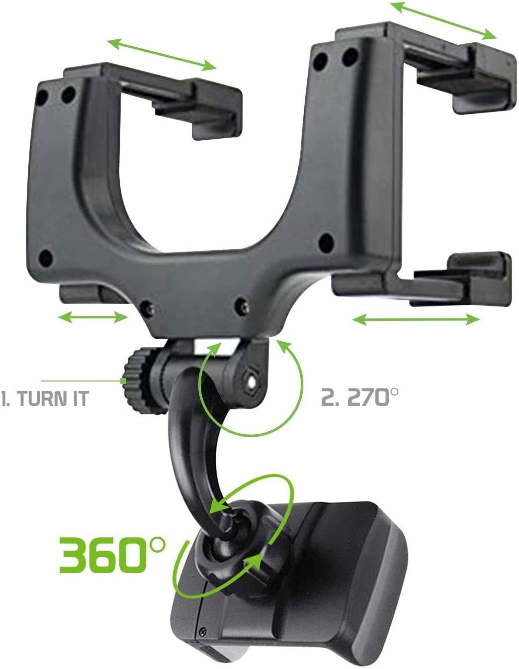 Premium 360° Car Phone Mount Rearview Mirror Holder