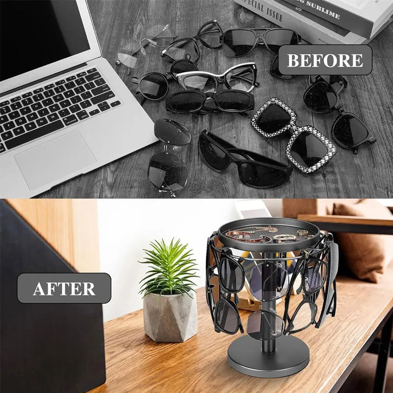 360 Degree Glasses Display Rack - Compact Office Holder
