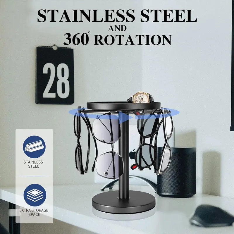 360 Degree Glasses Display Rack - Compact Office Holder
