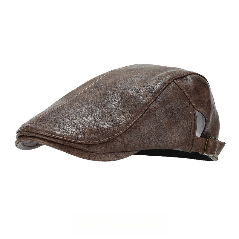 Classic Brown Leather Cap